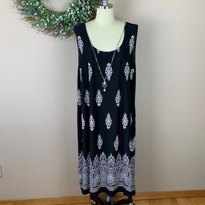R&M Richard’s Woman Black Sleeveless Midi Dress Size 22W